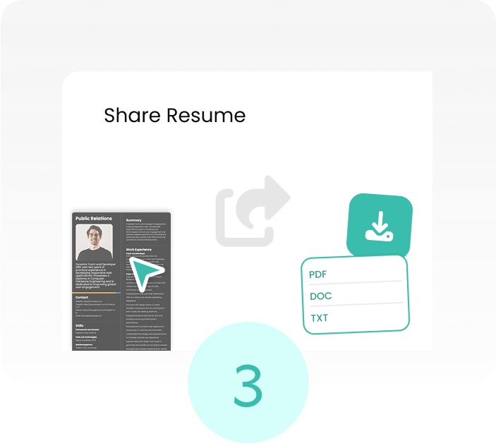 Download and share your resume, cover letter, and portfolio with AI Resume Builder