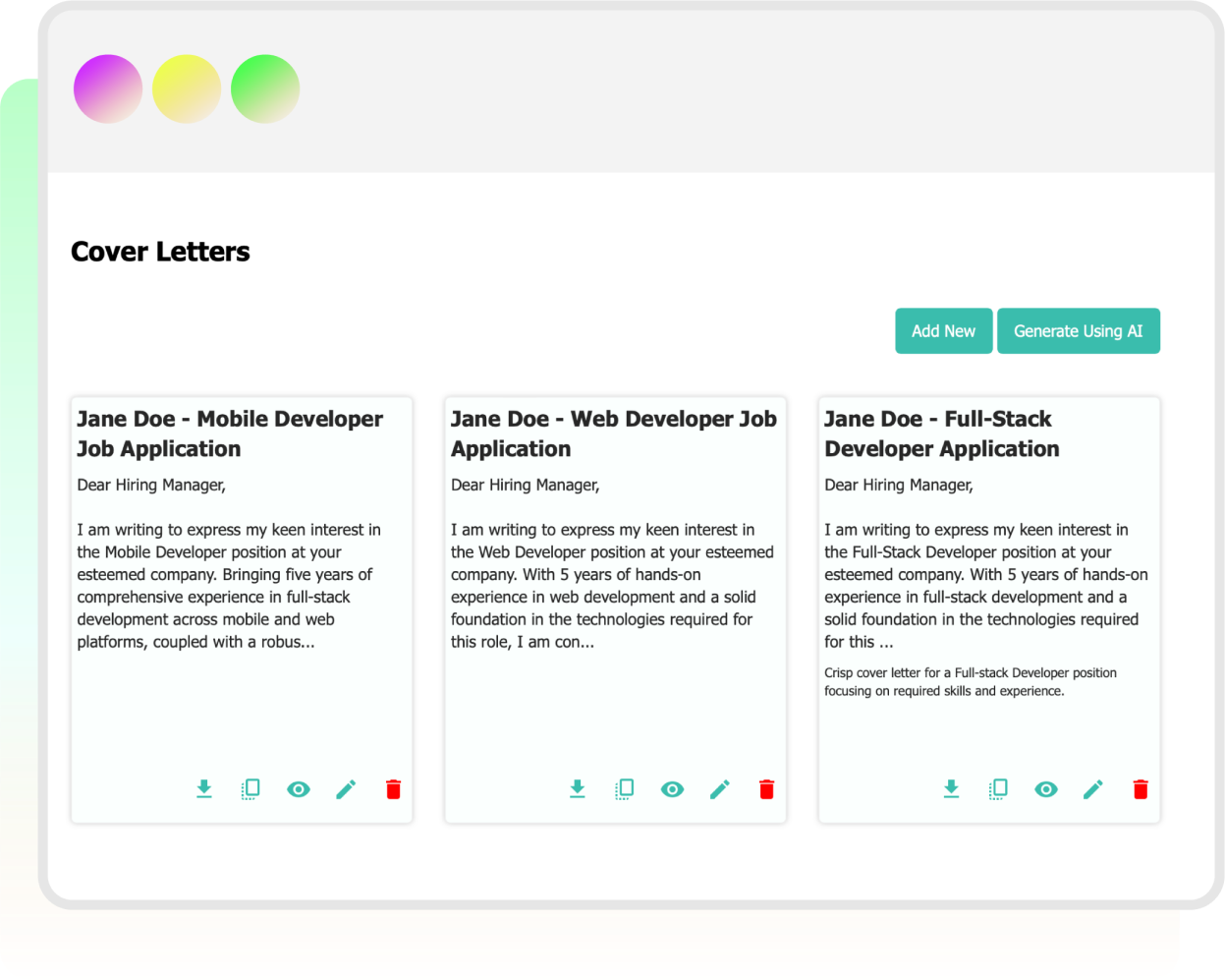 Example of a tailored cover letter aligned with a Europass CV