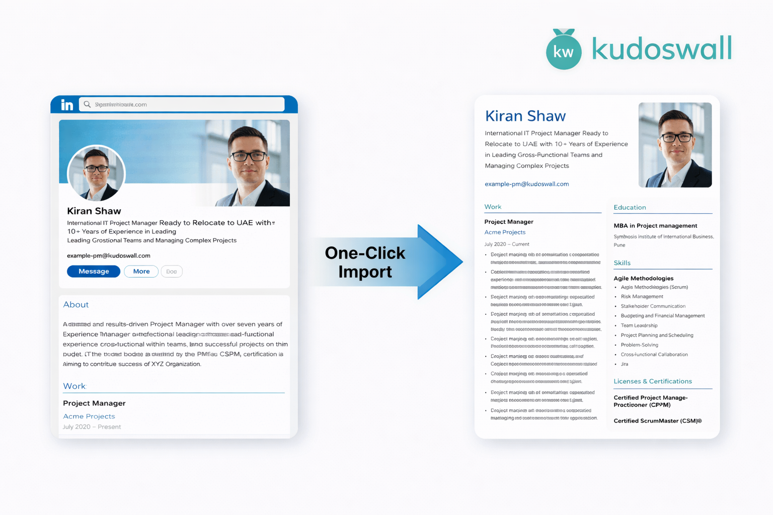 Visual guide: Export LinkedIn PDF and convert it to a professional Resume