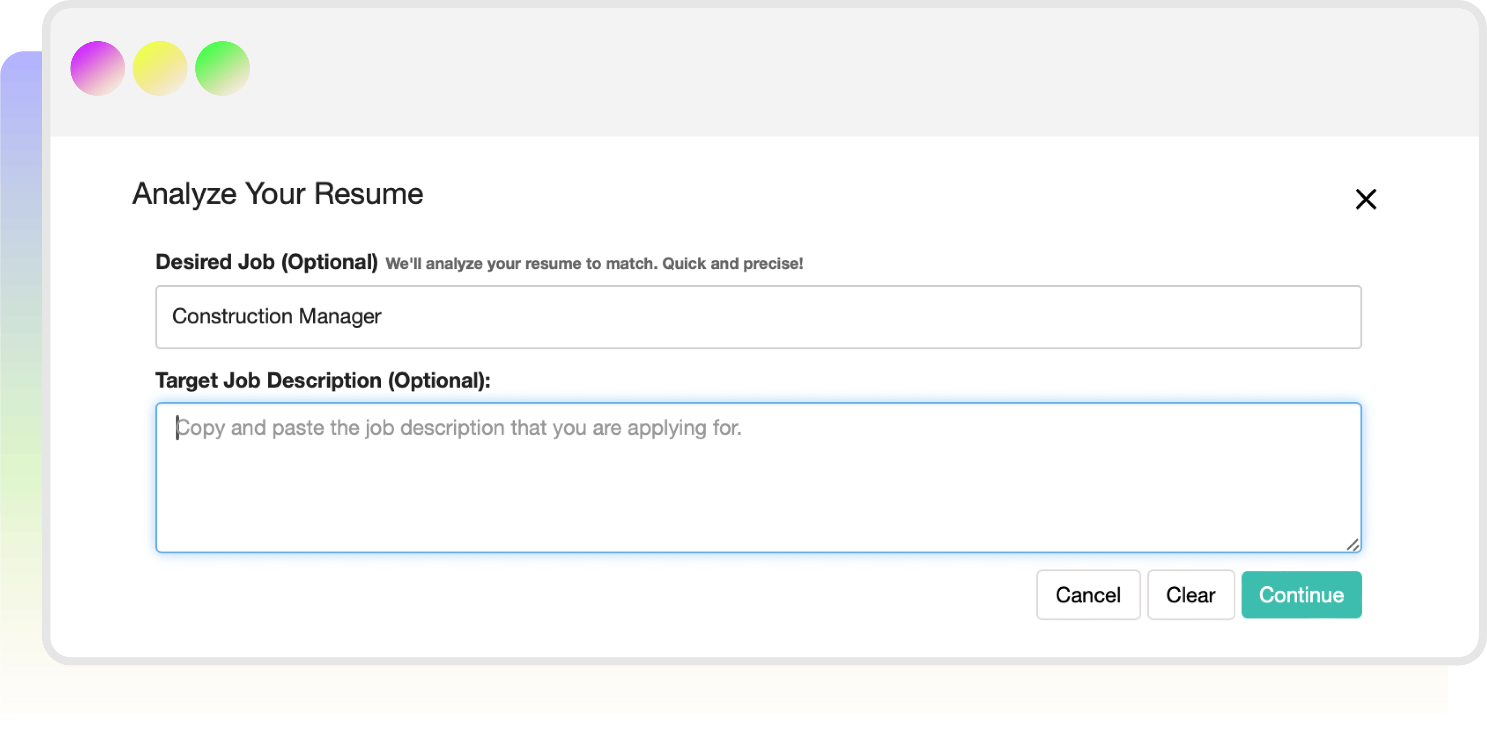 Upload resume for free ATS scan / resume format analysis.