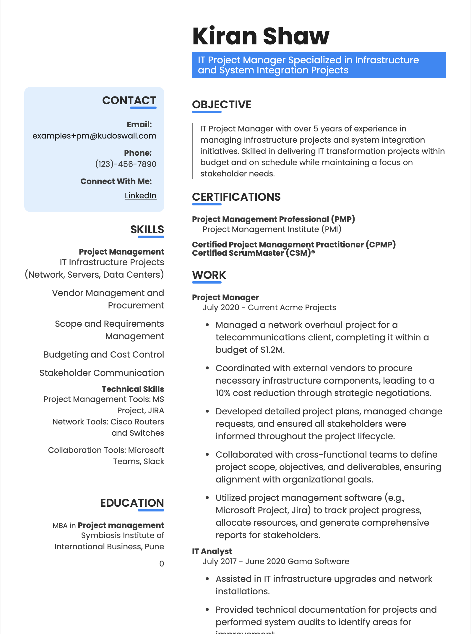 Experienced Resume Template