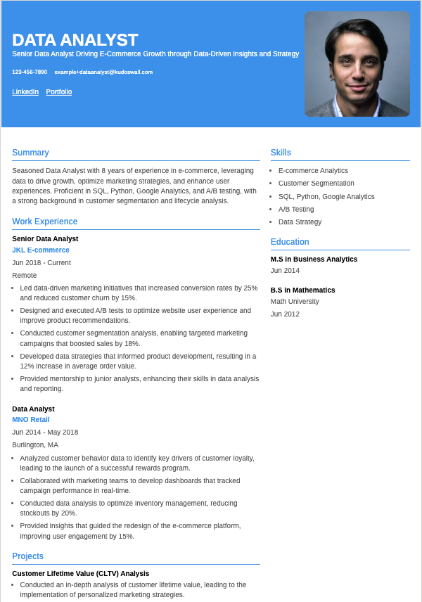 Fresher Resume Example