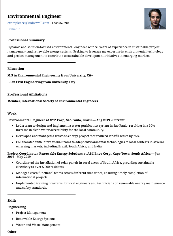 Environment Engineer Resume