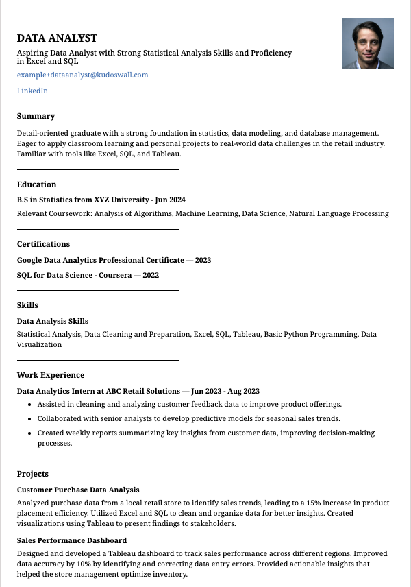 Aspiring Data Analyst Resume