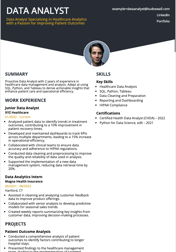 Junior Data Analyst Resume