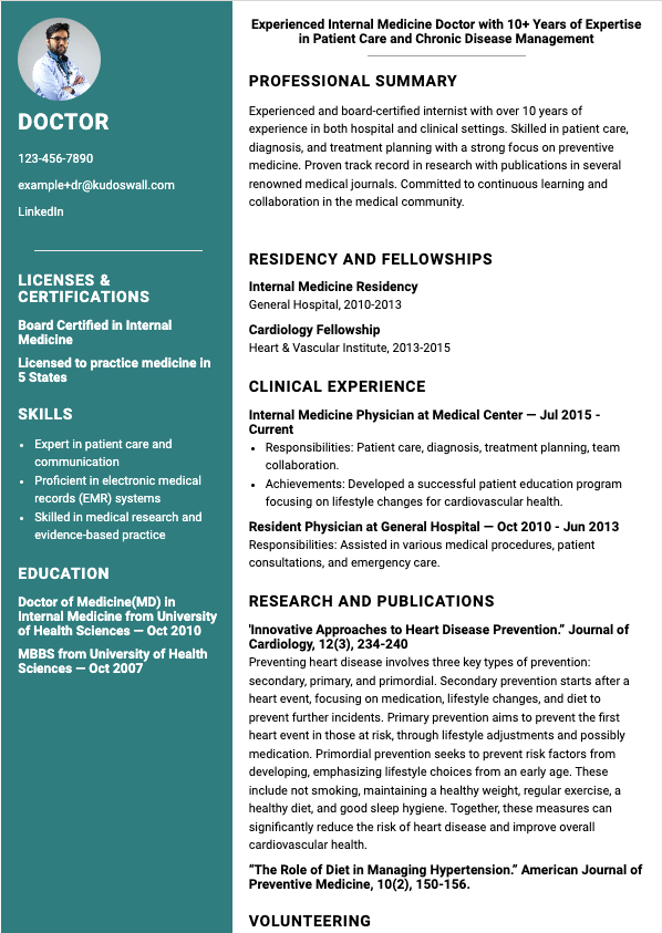 Doctor Resume