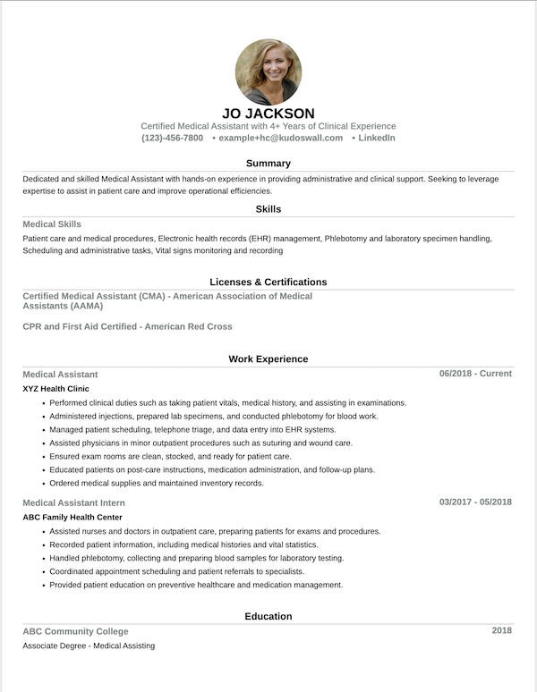 Medical Assistant Resume