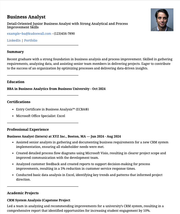 Business Analyst - IT Resume