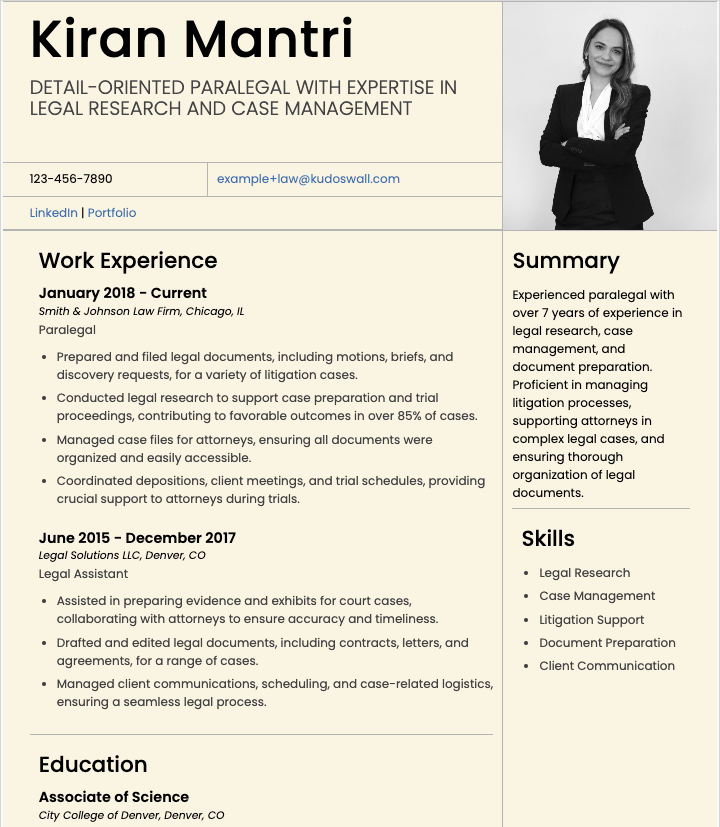 Paralegal Resume