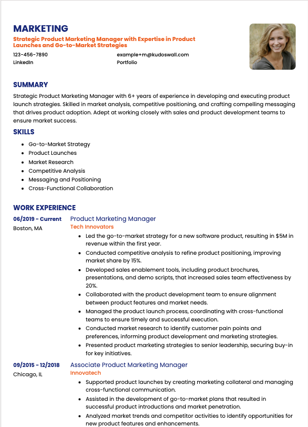 Product Marketing Manager Resume