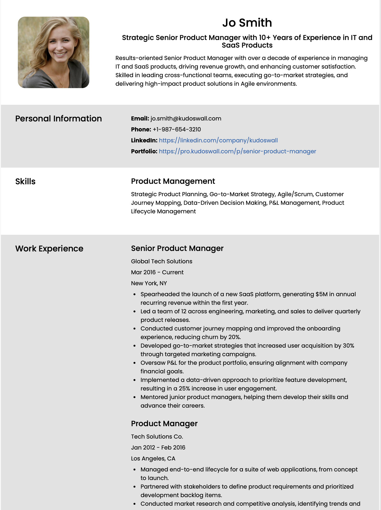 Senior Product Manager Resume